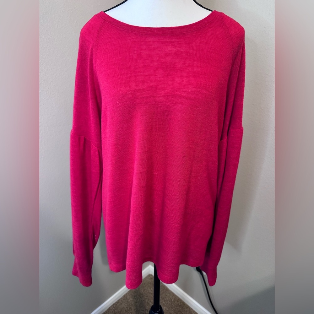 Sanctuary Red Long Sleeve Sweater with drop sleeves size XL